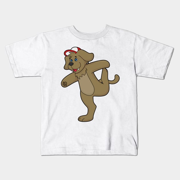 Dog at Yoga Fitness Kids T-Shirt by Markus Schnabel